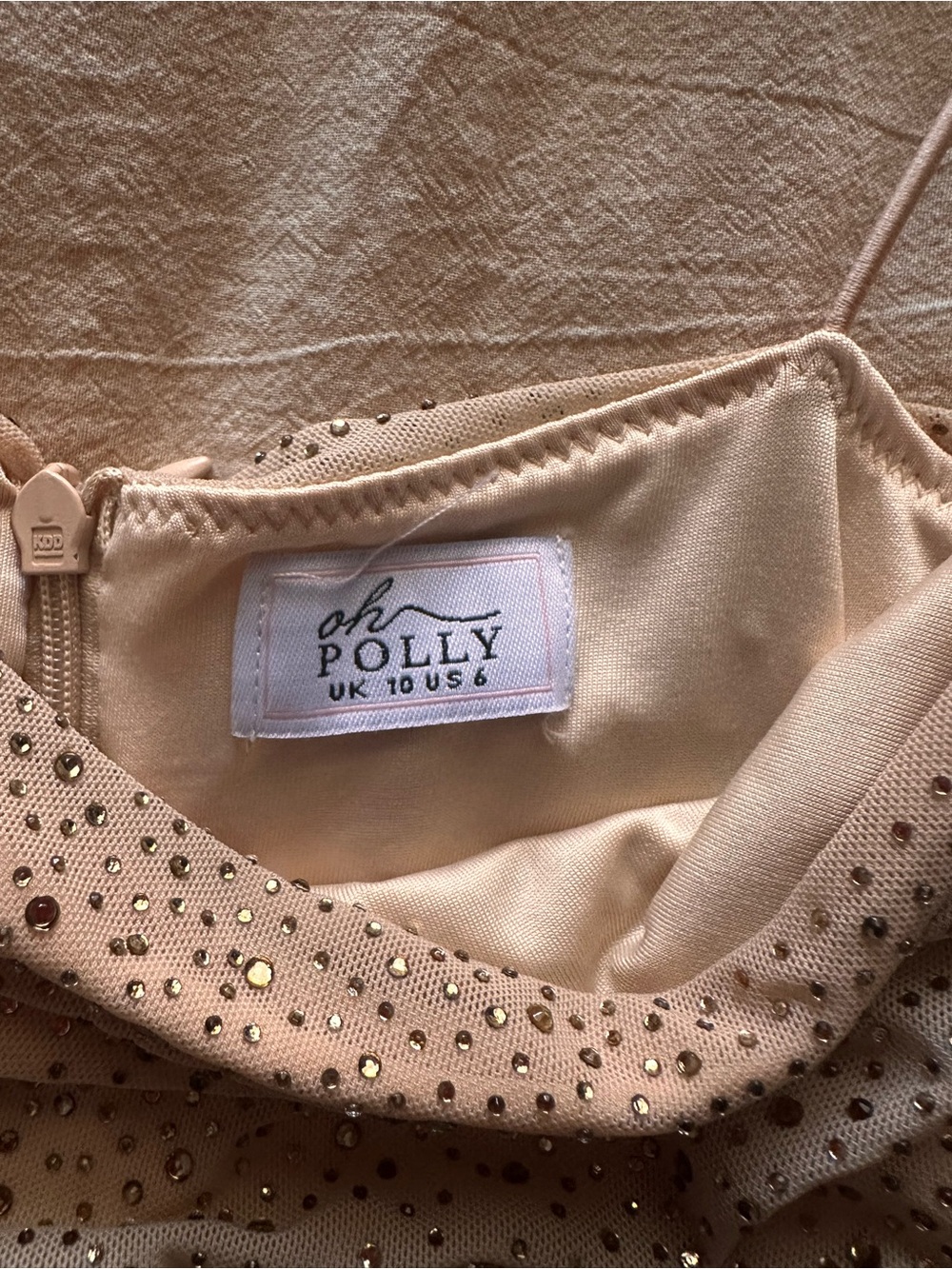 Oh Polly- Gold Sequin Spaghetti-Strap Mini Dress - Picture 5 of 5